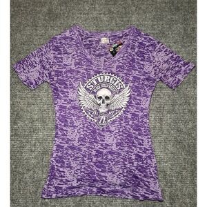 Sturgis Black Hills Rally 2018 Juniors Girl Size XL Bikercore, Motorcycle Purple